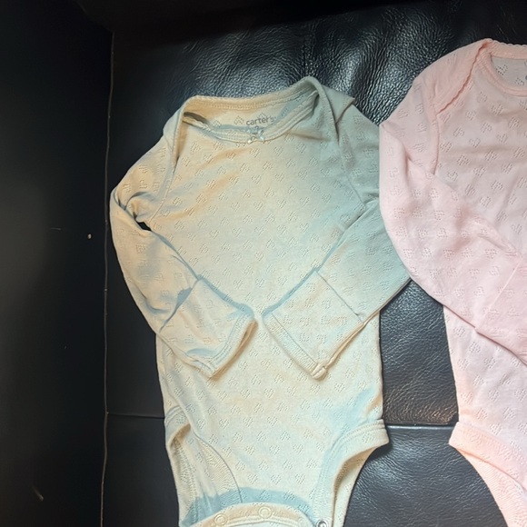 Carter's Blue and Pink Bodysuits Set Soft Cotton One Pieces - Picture 2 of 5